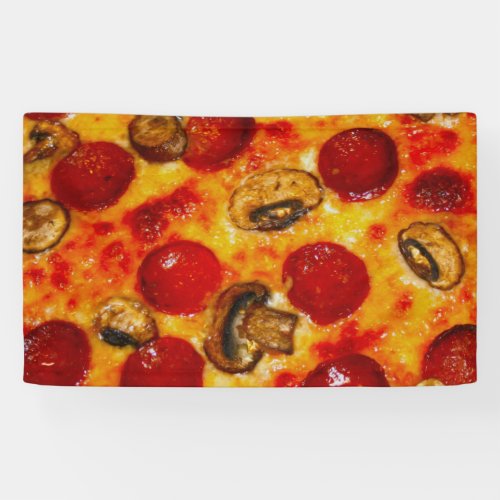 Pepperoni and Mushroom Pizza Banner