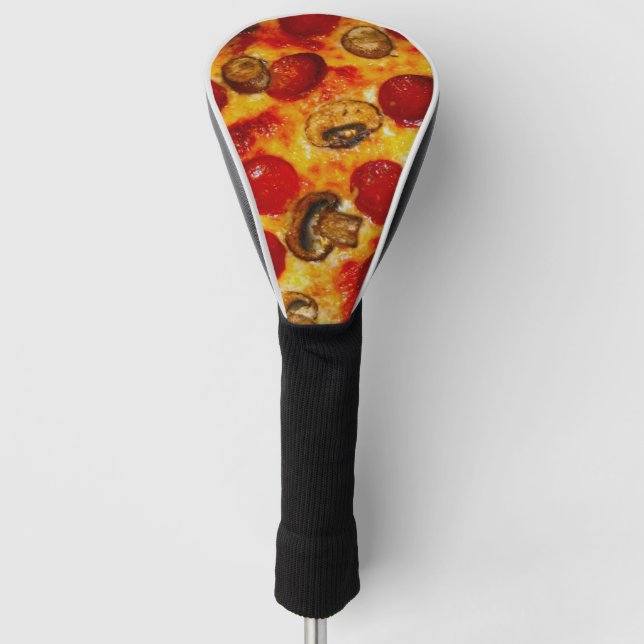 Pepperoni and Mushroom Pizza Golf Head Cover (Front)