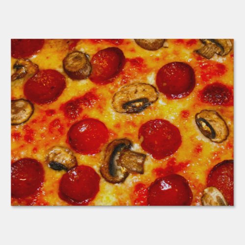 Pepperoni and Mushroom Pizza Sign