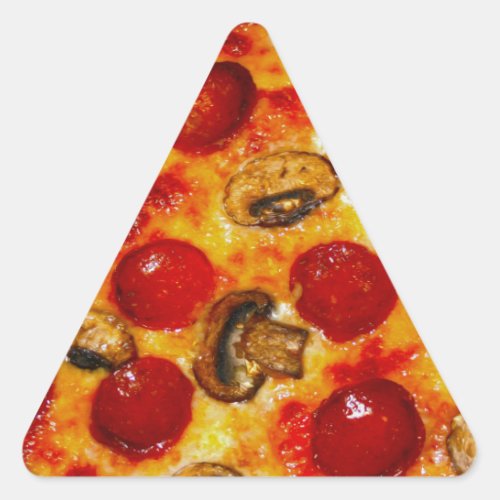 Pepperoni and Mushroom Pizza Triangle Sticker