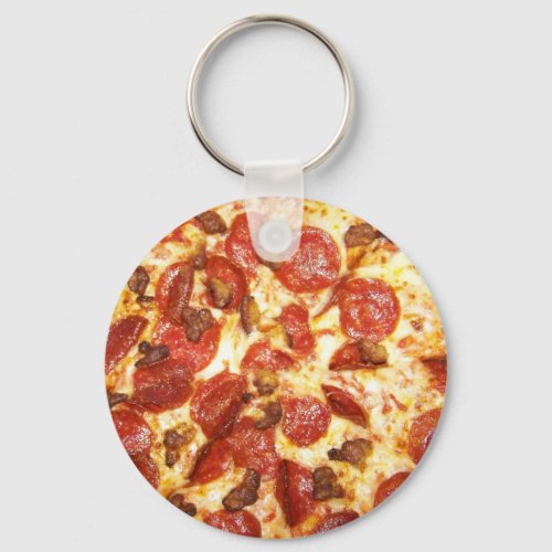 Pepperoni and Sausage Pizza Lover Keychain