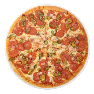 Pepperoni Cheese Pizza Kitchen Cabinet Knob