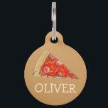 Pepperoni Cheese Pizza Lover Slice Foodie Pizzeria Pet Tag<br><div class="desc">Pet tag features an original marker illustration of a delicious slice of cheese and pepperoni pizza. Simply personalize with your pet's name and your contact information for a one-of-a-kind dog or cat tag! This illustration is also available on other products. Don't see what you're looking for? Need help with customization?...</div>