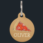 Pepperoni Cheese Pizza Lover Slice Foodie Pizzeria Pet Tag<br><div class="desc">Pet tag features an original marker illustration of a delicious slice of cheese and pepperoni pizza. Simply personalize with your pet's name and your contact information for a one-of-a-kind dog or cat tag! This illustration is also available on other products. Don't see what you're looking for? Need help with customization?...</div>