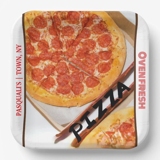 Pepperoni Cheese Pizza Restaurant NAME  Paper Plates (Front)