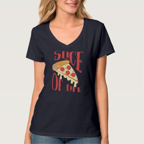 Pepperoni Cheesy Pizza Slice of Life Foodie T_Shirt