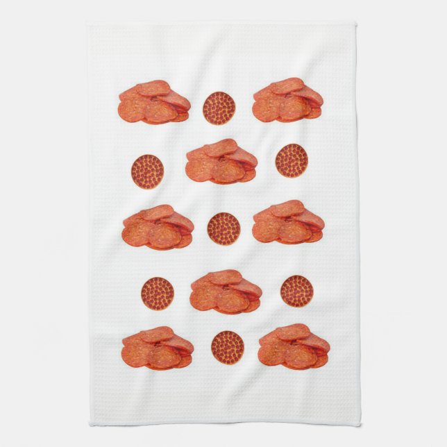 Pepperoni kitchen hand towel (Vertical)