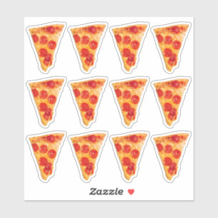 Pepperoni Pizza 6" x 6" Custom-Cut Vinyl Stickers