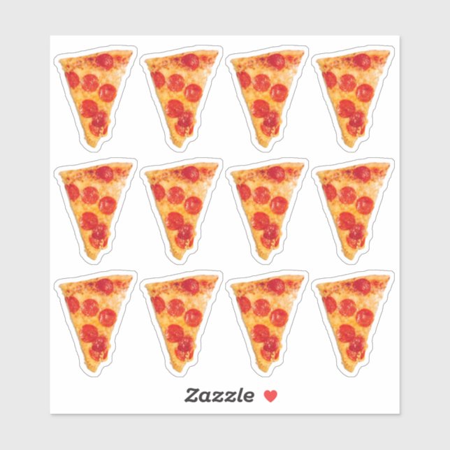 Pepperoni Pizza 6" x 6" Custom-Cut Vinyl Stickers (Sheet)