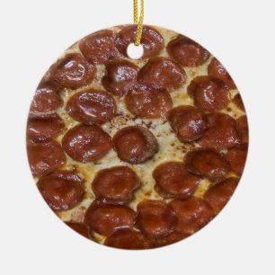 Pepperoni Pizza Ceramic Ornament