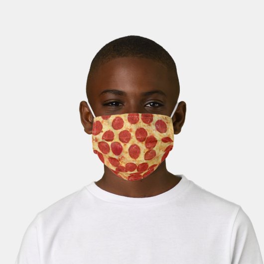 Pepperoni Pizza Cheese Slice Kids Cloth Face Mask (Worn)