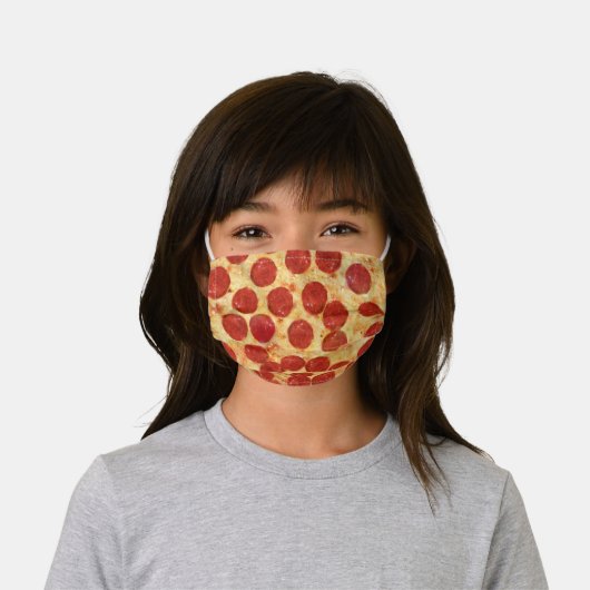 Pepperoni Pizza Cheese Slice Kids Cloth Face Mask (Worn)