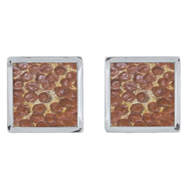 Pepperoni Pizza Cufflinks (Front)