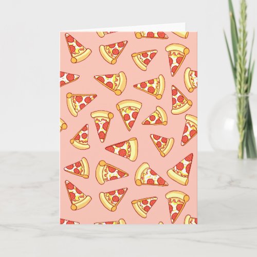 Pepperoni Pizza Drawing Pattern Greeting Card