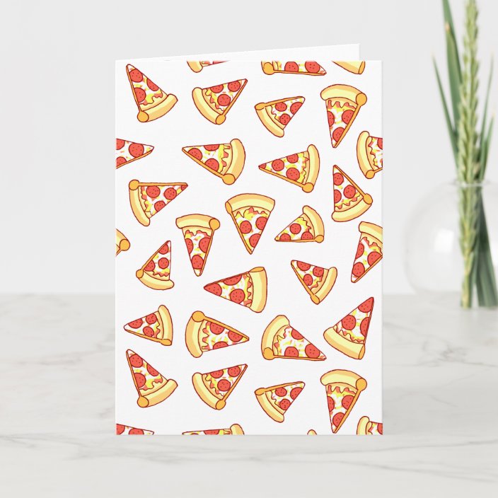 Pepperoni Pizza Drawing Pattern Greeting Card Zazzle Com