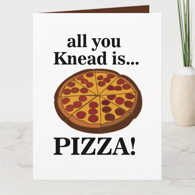 Pepperoni Pizza Food Funny Card (Front)
