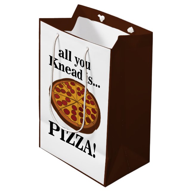 Pepperoni Pizza Food Party Medium Gift Bag (Front Angled)
