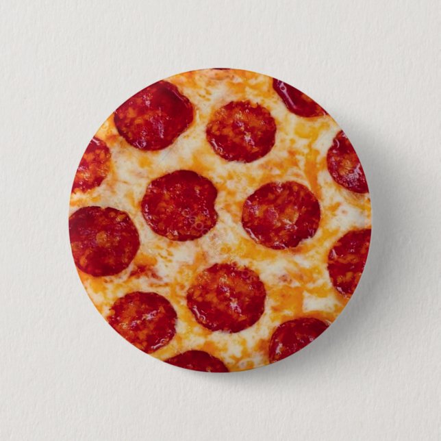 Pepperoni Pizza Hot and Yummy! Button (Front)