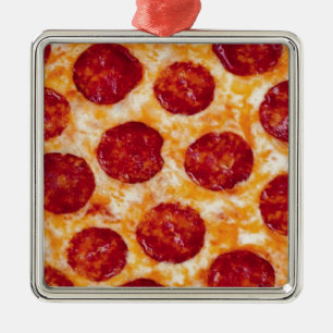 Pepperoni Pizza Hot and Yummy! Metal Ornament