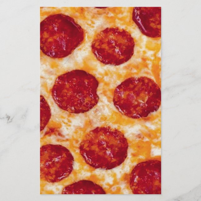Pepperoni Pizza Hot and Yummy! Stationery (Front)