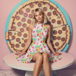 Pepperoni pizza in 90s colors  fabric