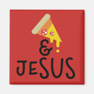 Pepperoni Pizza Jesus Faith Bible Quote Magnet