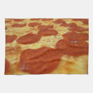 pepperoni pizza kitchen towel