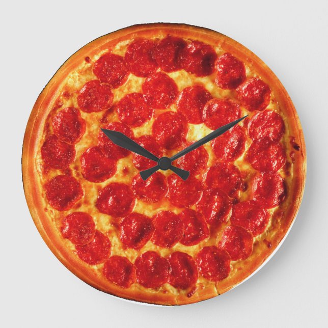 Pepperoni Pizza Large Clock (Front)