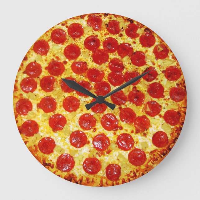 Pepperoni Pizza Large Clock (Front)