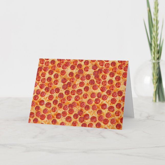 Pepperoni Pizza Letterpress Thank You Card (Front)