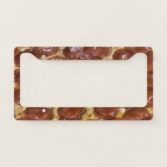 Pepperoni Pizza License Plate Frame (Front)