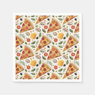 Pepperoni Pizza Lover Pattern - Fun Pizza Party Napkins