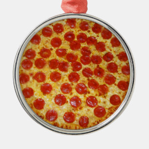 Pepperoni Pizza Metal Ornament