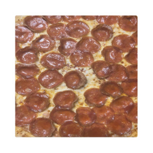 Pepperoni Pizza Metal Print