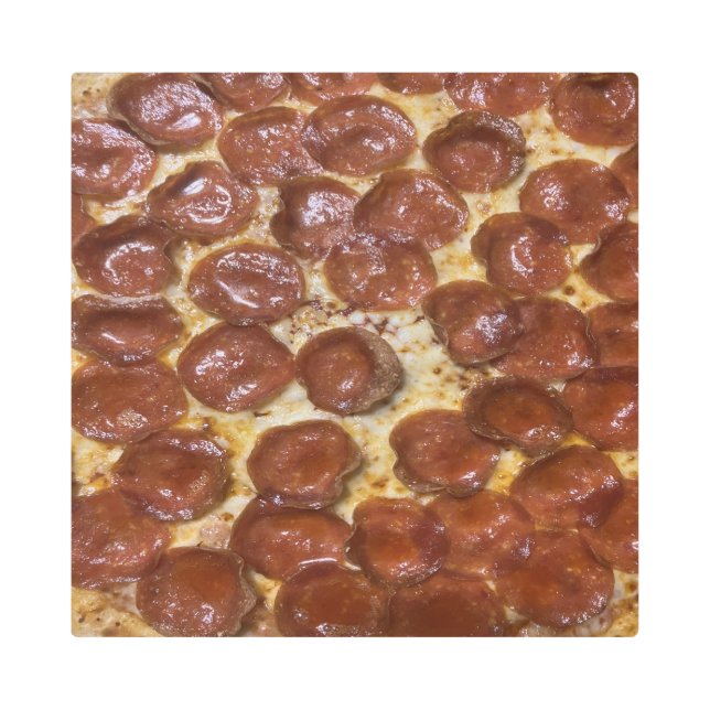 Pepperoni Pizza Metal Print (Front)