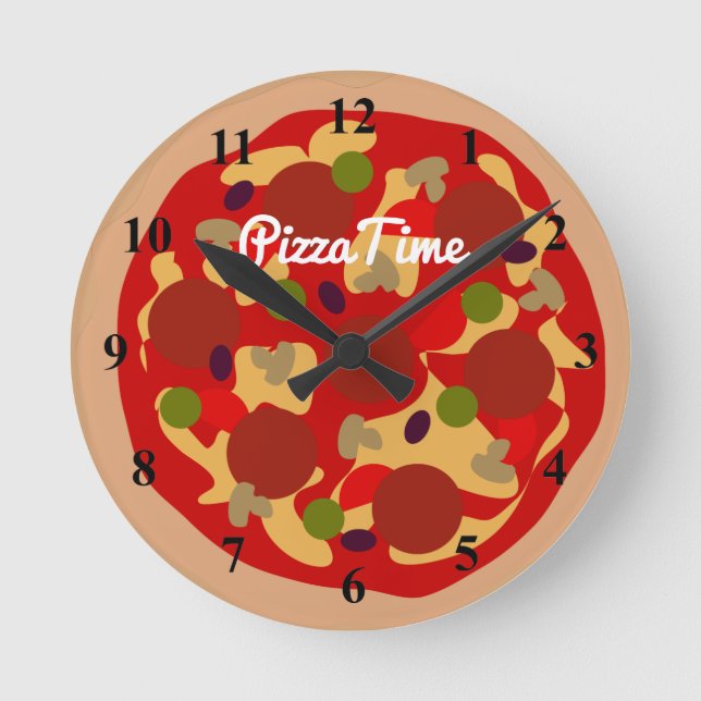 Pepperoni pizza novelty design custom wall clock (Front)