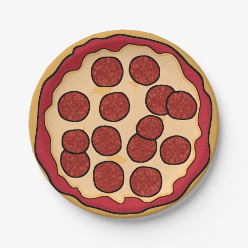 Pepperoni Pizza Paper Plate