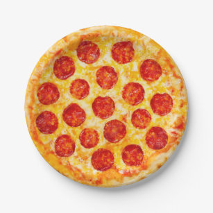 pepperoni pizza paper plate for that pizza party