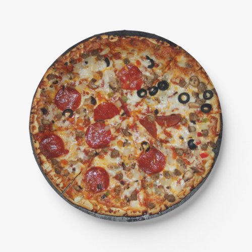 Pepperoni pizza paper plates