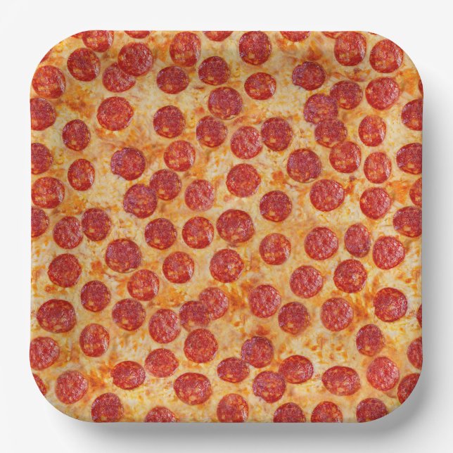 Pepperoni Pizza Paper Plates (Front)