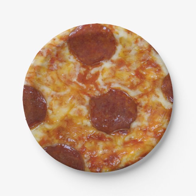Pepperoni Pizza Paper Plates (Front)