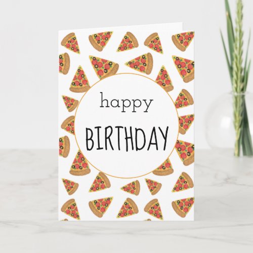 Pepperoni Pizza Party Birthday Card