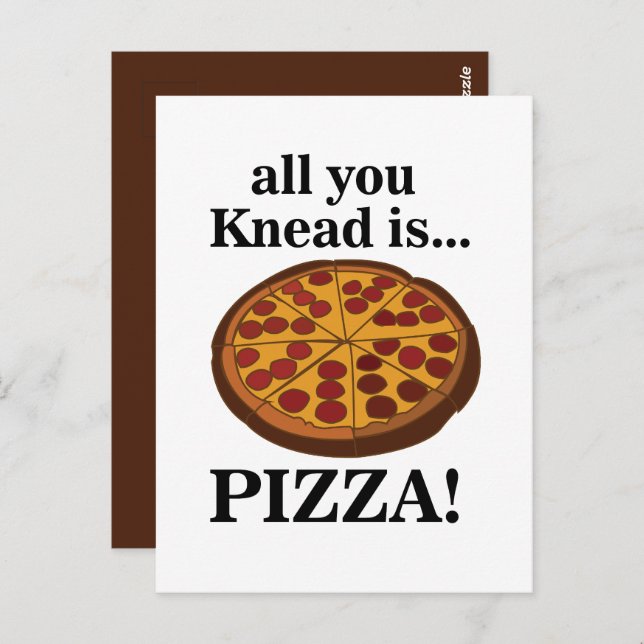 Pepperoni Pizza Party Funny Postcard (Front/Back)
