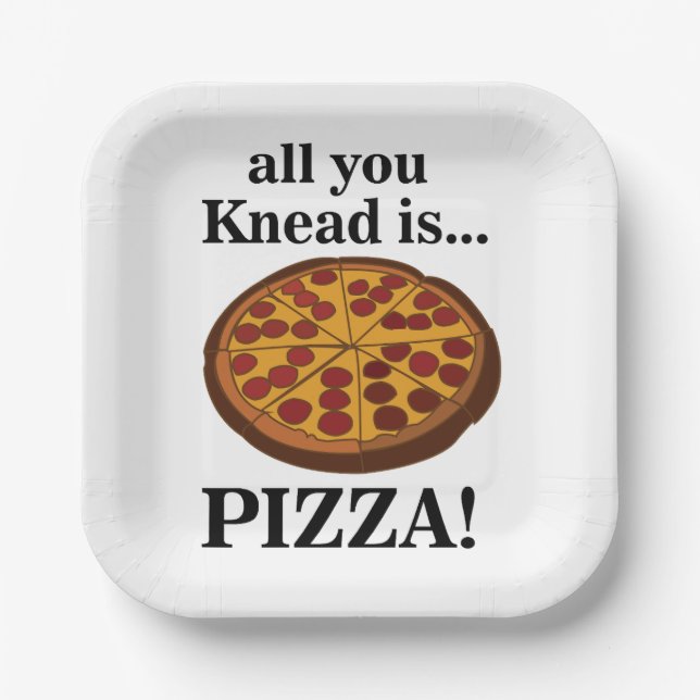 Pepperoni Pizza Party  Paper Plates (Front)