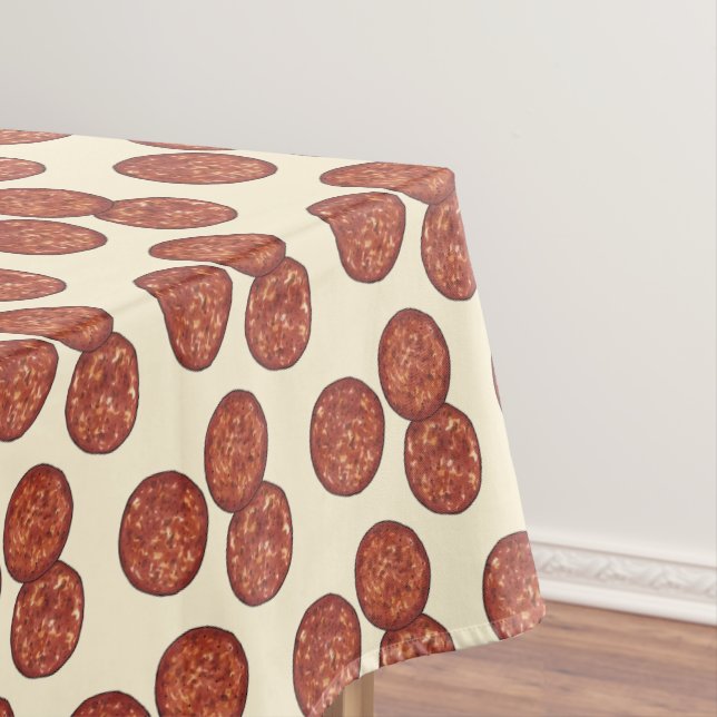 Pepperoni Pizza Party Toppings Meat Slice Pizzeria Tablecloth (In Situ)