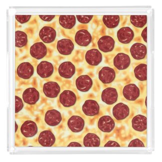 Pepperoni Pizza Pattern Acrylic Tray