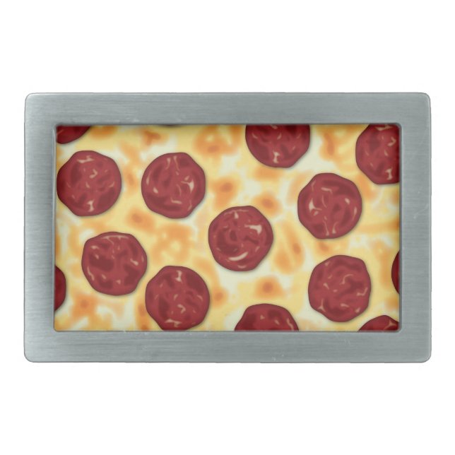 Pepperoni Pizza Pattern Belt Buckle (Front)