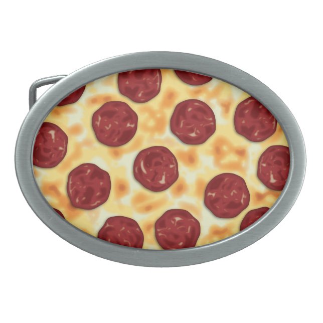 Pepperoni Pizza Pattern Belt Buckle (Front)
