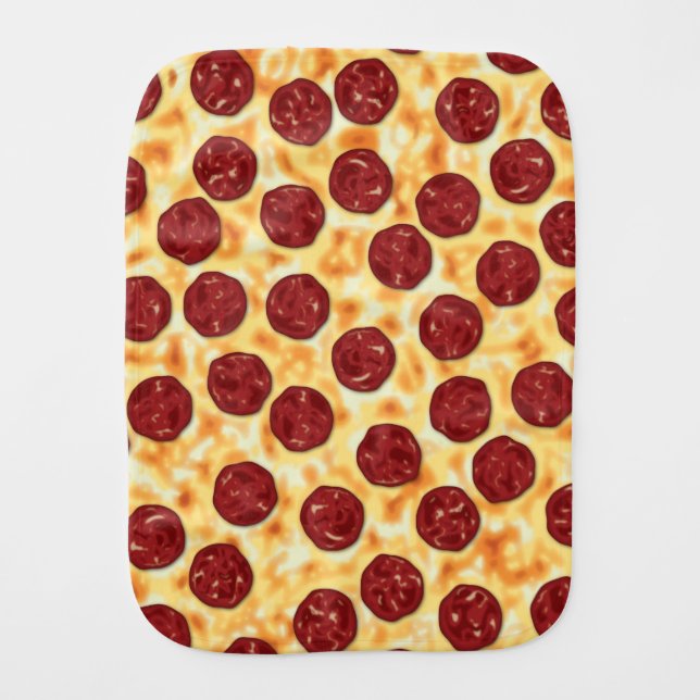 Pepperoni Pizza Pattern Burp Cloth (Front)