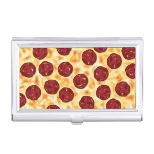 Pepperoni Pizza Pattern Business Card Case